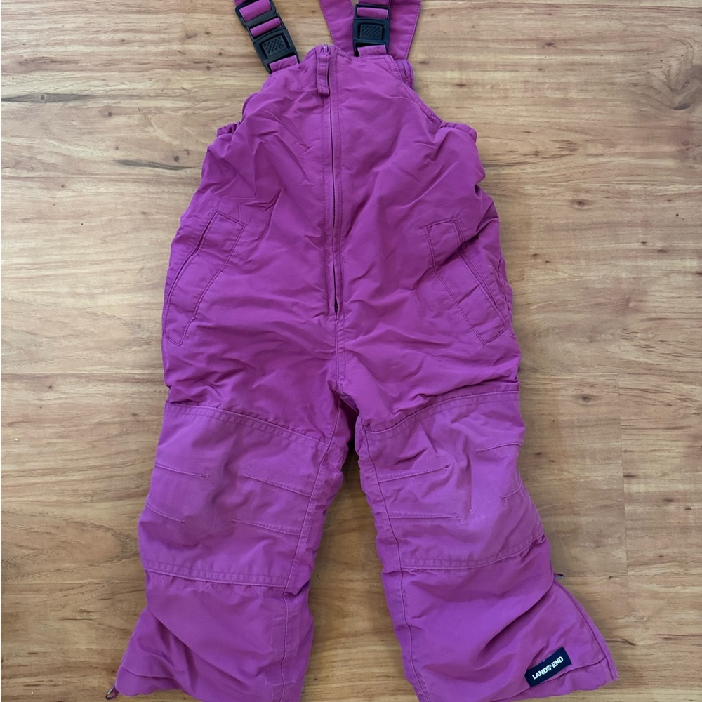Lands' End Kids' Purple Snow Bib Overalls